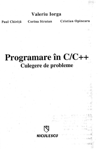Programare în C/C++. Culegere de Probleme