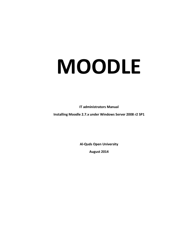 MOODLE. Manualul Administratorilor IT