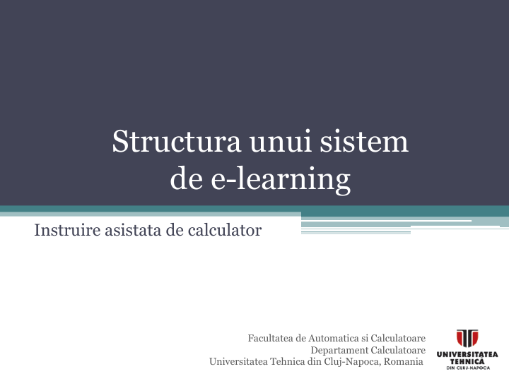 Structura unui sistem de e-learning